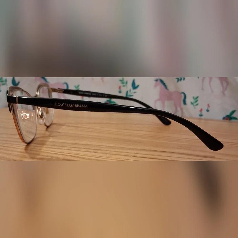 Dolce & Gabbana DG1286 Black & Gold Cat Eye School Work Reading Glasses Frames